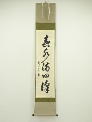 前大徳　足立泰道筆　「春水満四澤」一行書　肉筆紙本掛軸（共箱）